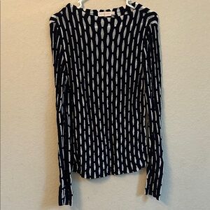 Tory Burch Navy and White Knit Blouse